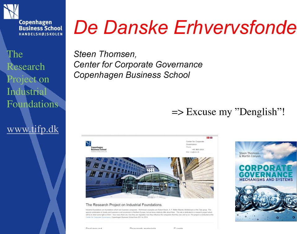 dk Steen Thomsen, Center for Corporate