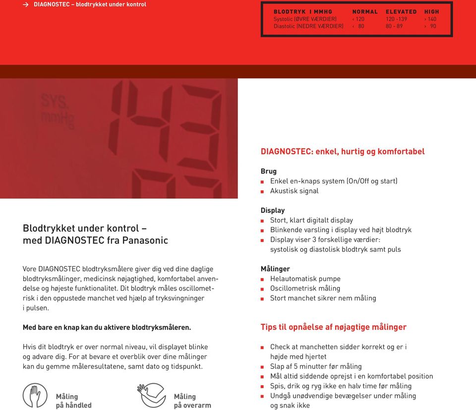 Det nye navn for 120/80? KENDER DU DIT BLODTRYK? Vores kompetance for din  velvære DIAGNOSTIC blodtryksmålere fra Panasonic - PDF Free Download
