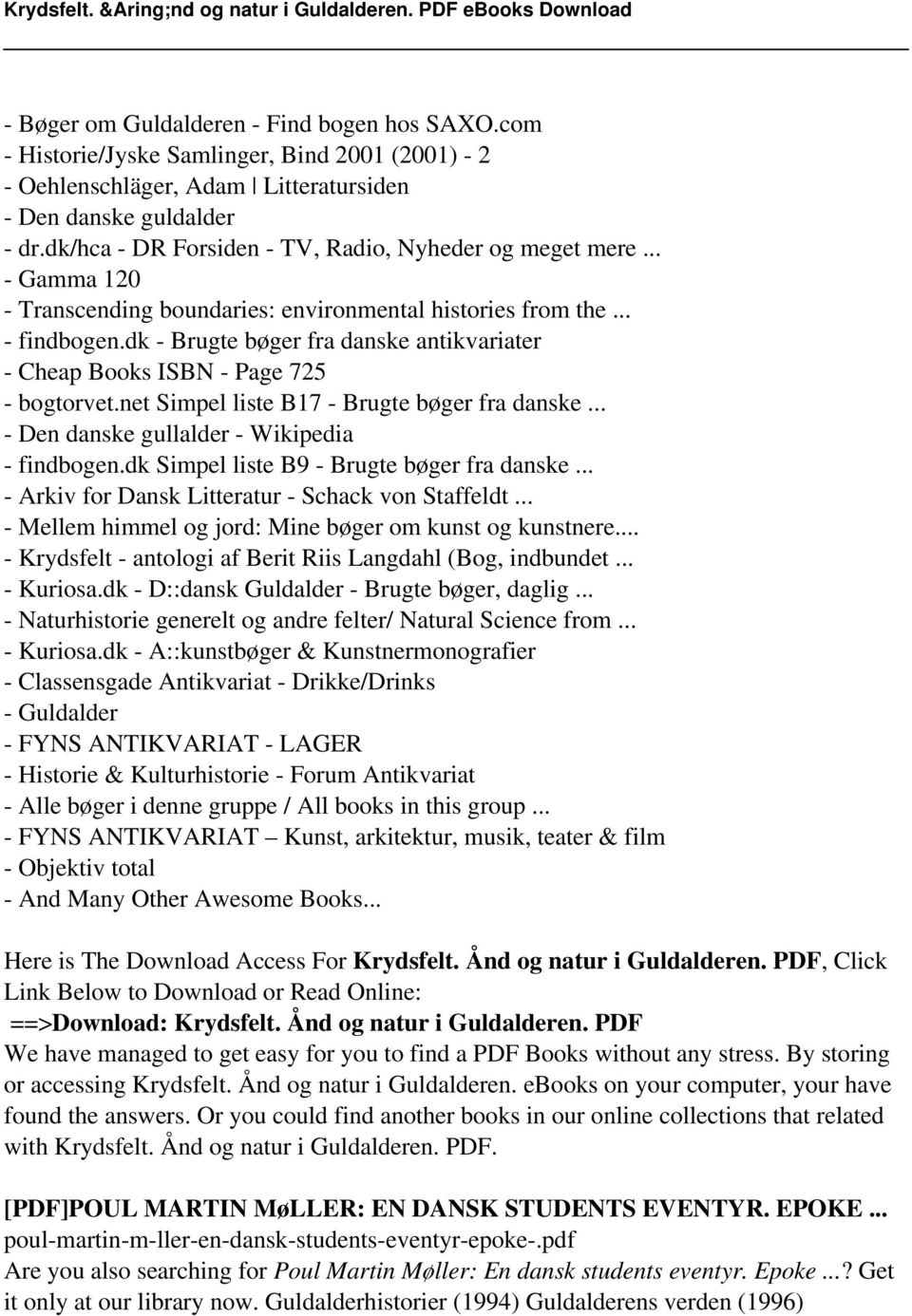 dk - Brugte bøger fra danske antikvariater - Cheap Books ISBN - Page 725 - bogtorvet.net Simpel liste B17 - Brugte bøger fra danske... - Den danske gullalder - Wikipedia - findbogen.