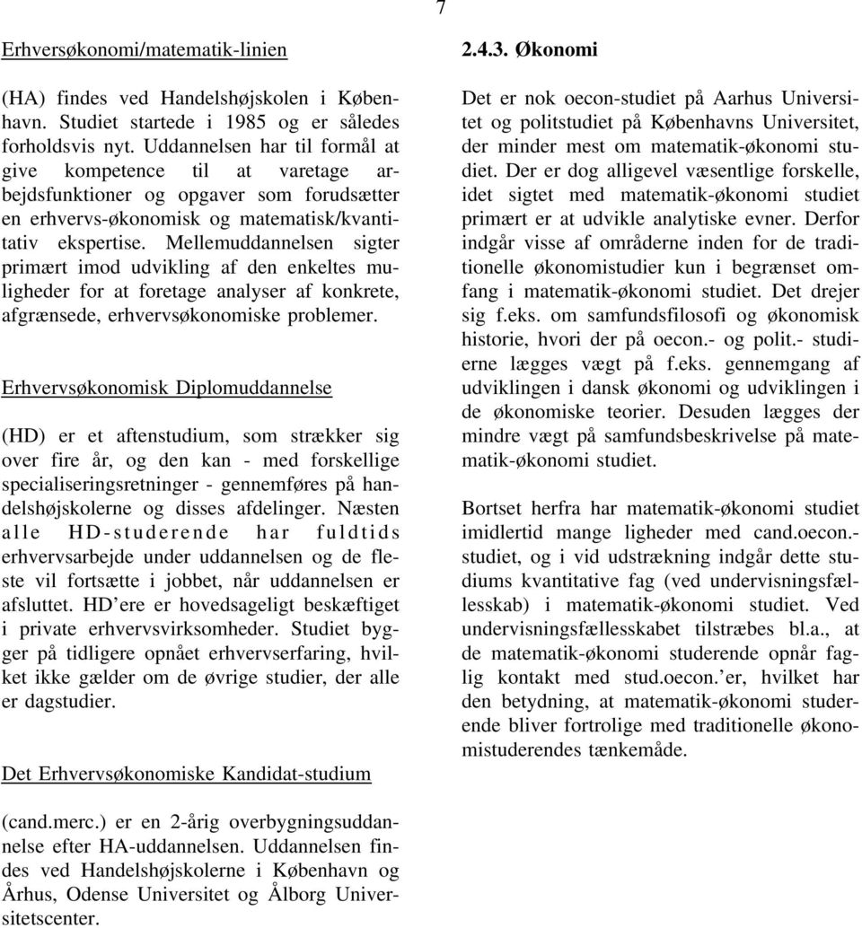 MATEMATIK-ØKONOMI STUDIET VED AARHUS UNIVERSITET - PDF Gratis download