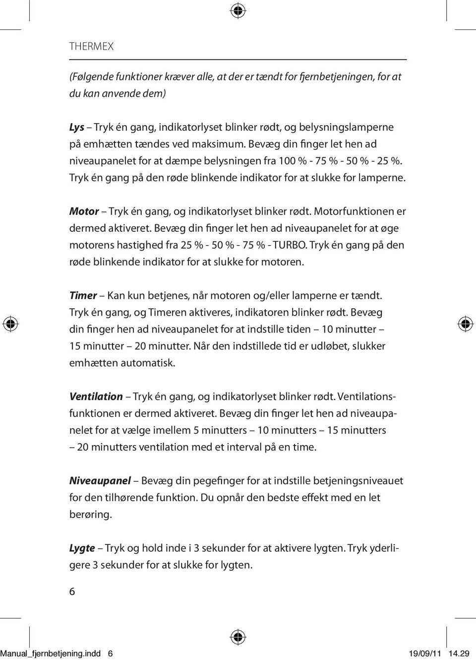 Thermex Fjernbetjening - PDF Gratis download