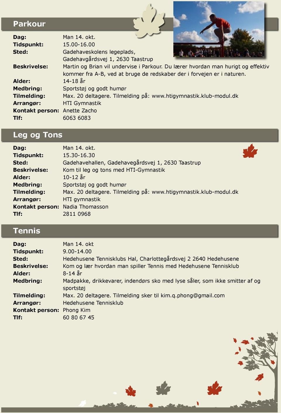 Aktiviteter i Efterårsferien for børn og unge i Høje-Taastrup Kommune - PDF  Gratis download