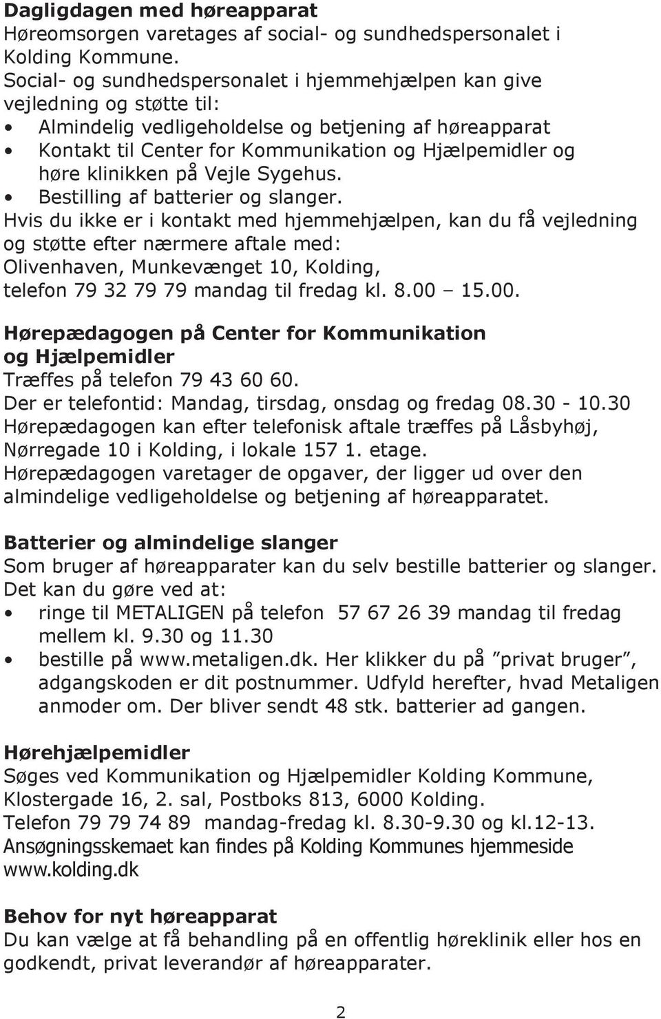 hørehæmmede i Kolding Kommune - PDF Gratis download