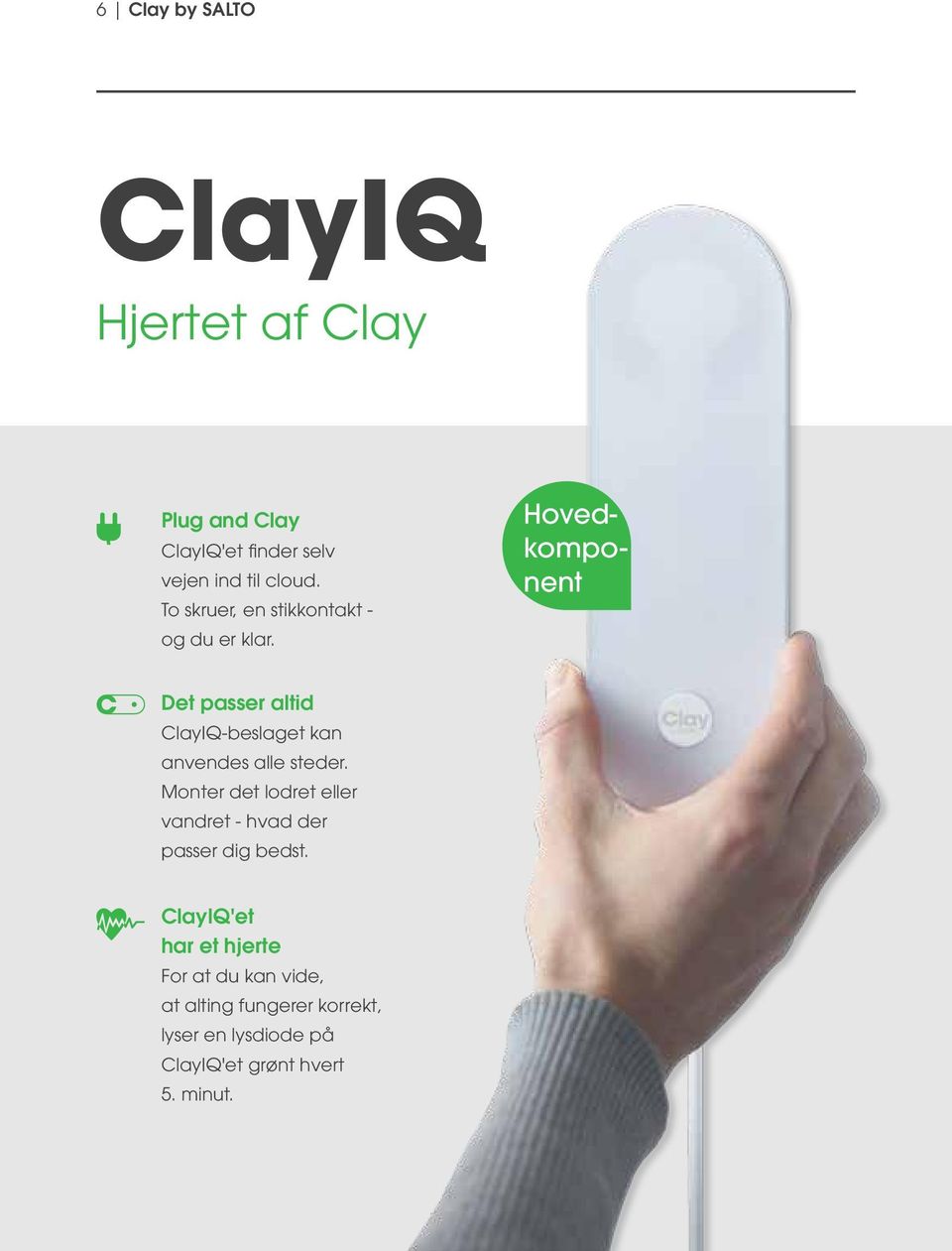 Hovedkomponent Det passer altid ClayIQ-beslaget kan anvendes alle steder.