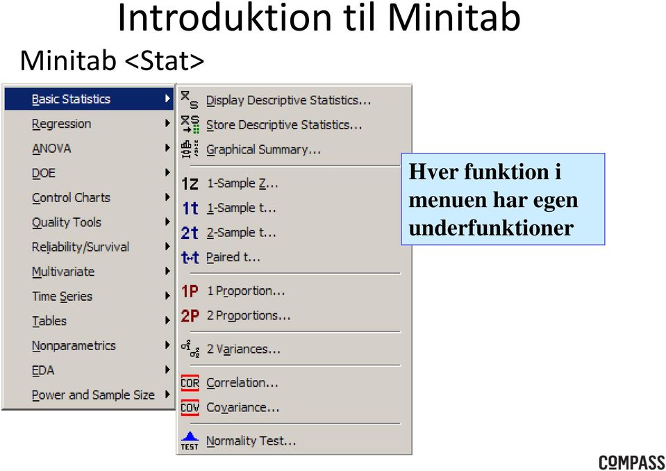 Minitab Hver funktion