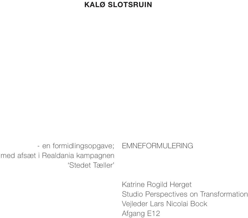 Emneformulering Katrine Rogild Herget Studio