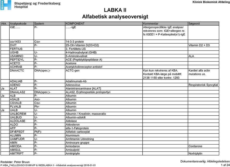 LABKA II Alfabetisk - PDF download