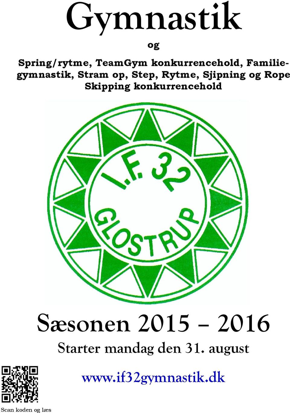 Rope Skipping konkurrencehold Sæsonen 2015 2016 Starter