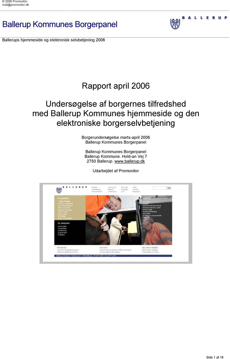 borgerselvbetjening Borgerundersøgelse marts-april 2006 Ballerup