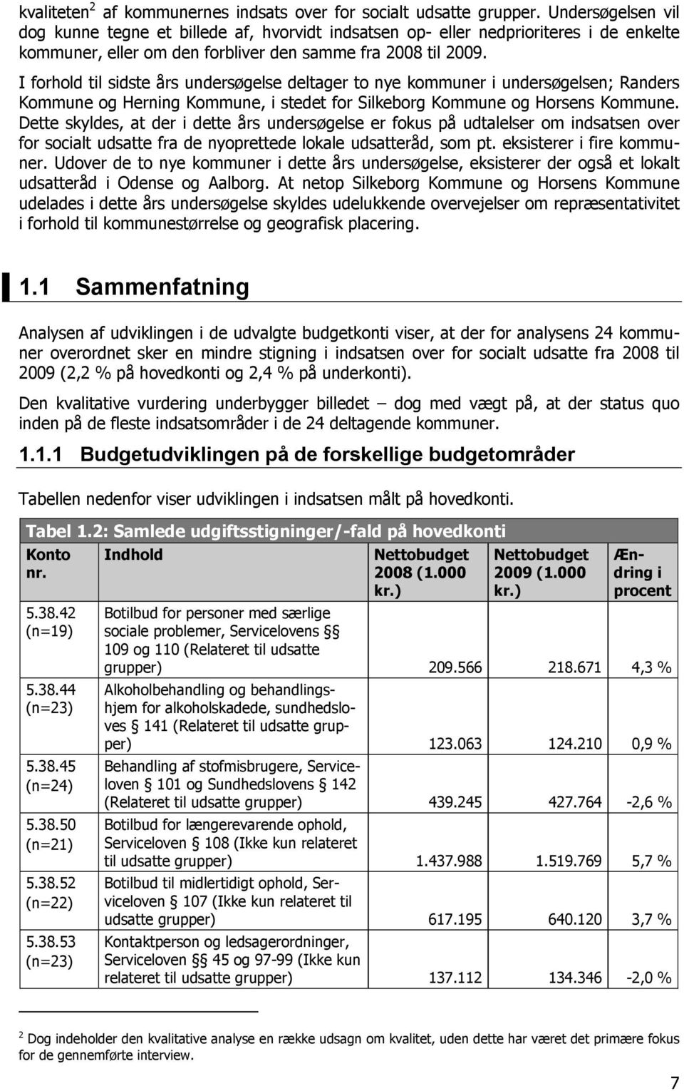 I forhold til sidste års undersøgelse deltager to nye kommuner i undersøgelsen; Randers Kommune og Herning Kommune, i stedet for Silkeborg Kommune og Horsens Kommune.