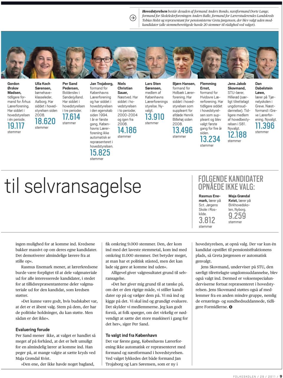 Har siddet i hovedstyrelsen i én periode. 19.117 stemmer Ulla Koch Sørensen, børnehaveklasseleder, Aalborg. Har siddet i hovedstyrelsen siden 2008. 18.