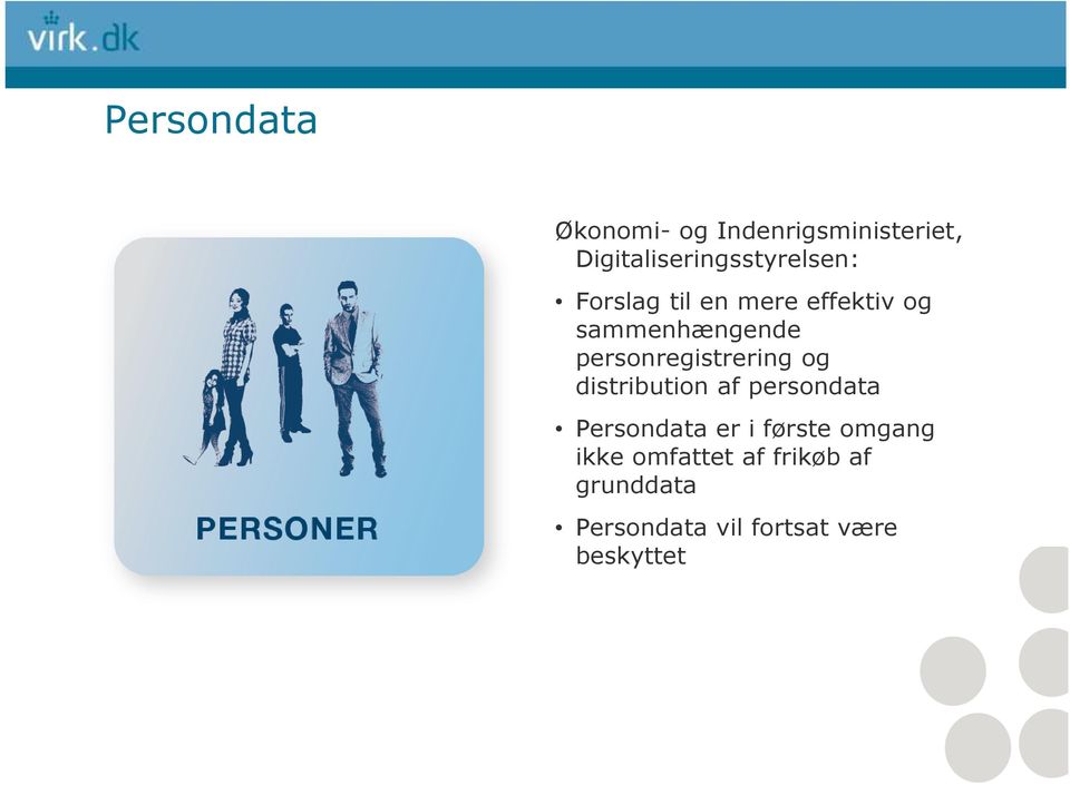 sammenhængende personregistrering og distribution af persondata