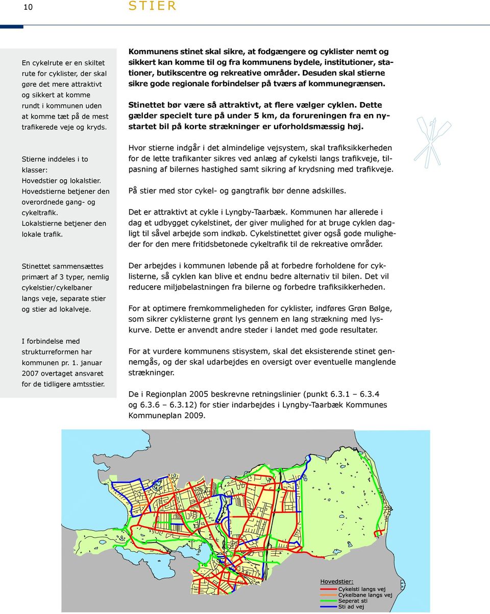Desuden skal stierne sikre gode regionale forbindelser på tværs af kommunegrænsen. Stinettet bør være så attraktivt, at flere vælger cyklen.