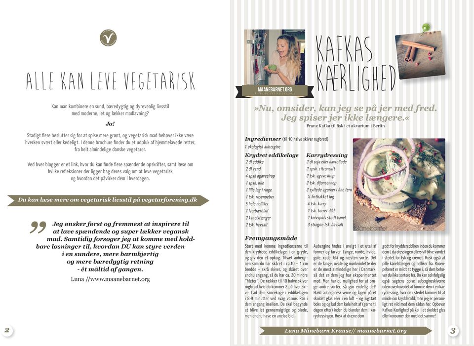 I denne brochure finder du et udpluk af hjemmelavede retter, fra helt almindelige danske vegetarer.
