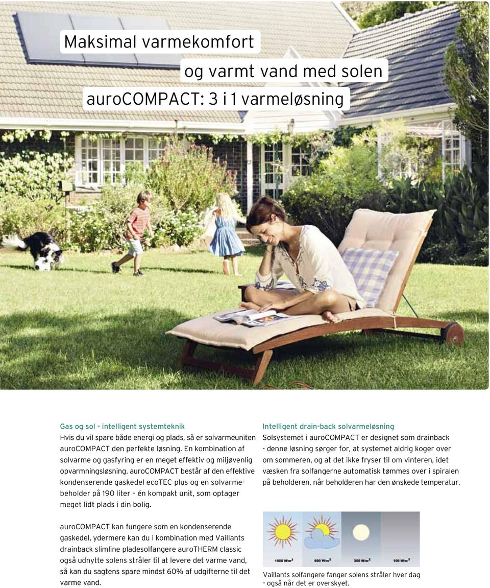aurocompact består af den effektive kondenserende gaskedel ecotec plus og en solvarmebeholder på 190 liter én kompakt unit, som optager meget lidt plads i din bolig.