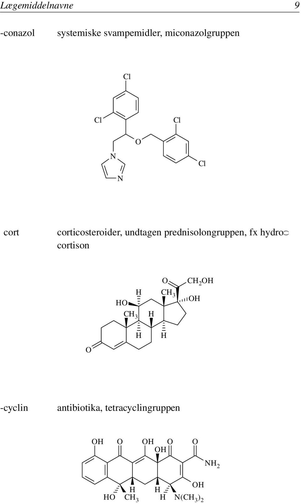 undtagen prednisolongruppen, fx hydro cortison C 3 C 3
