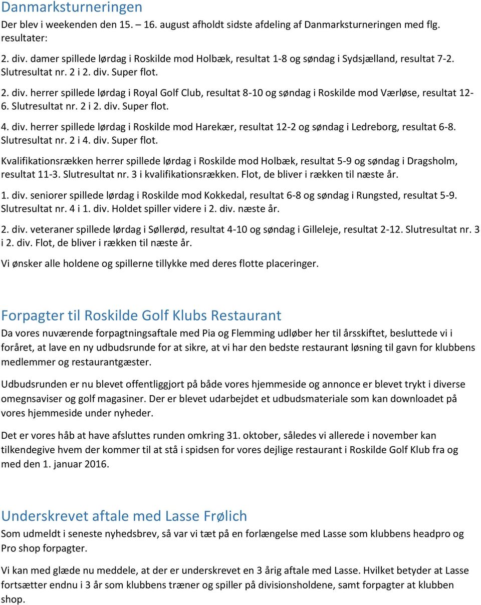 Nyt fra Roskilde Golf Klub September PDF Free Download