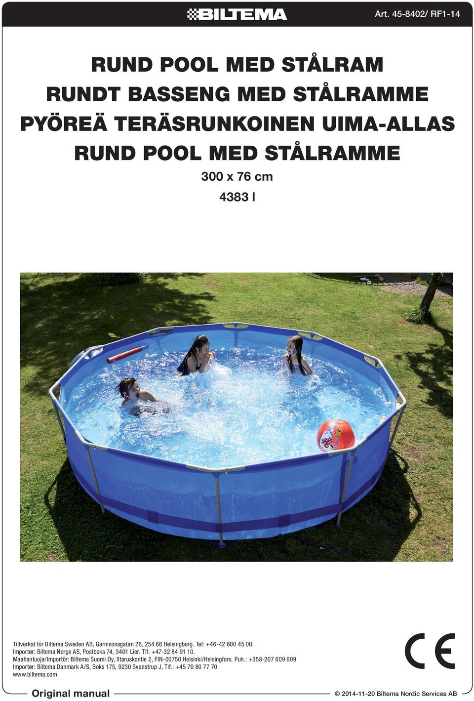 Rund pool med stålramme. Rundt basseng med stålramme teräsrunkoinen uima-allas - PDF Gratis download
