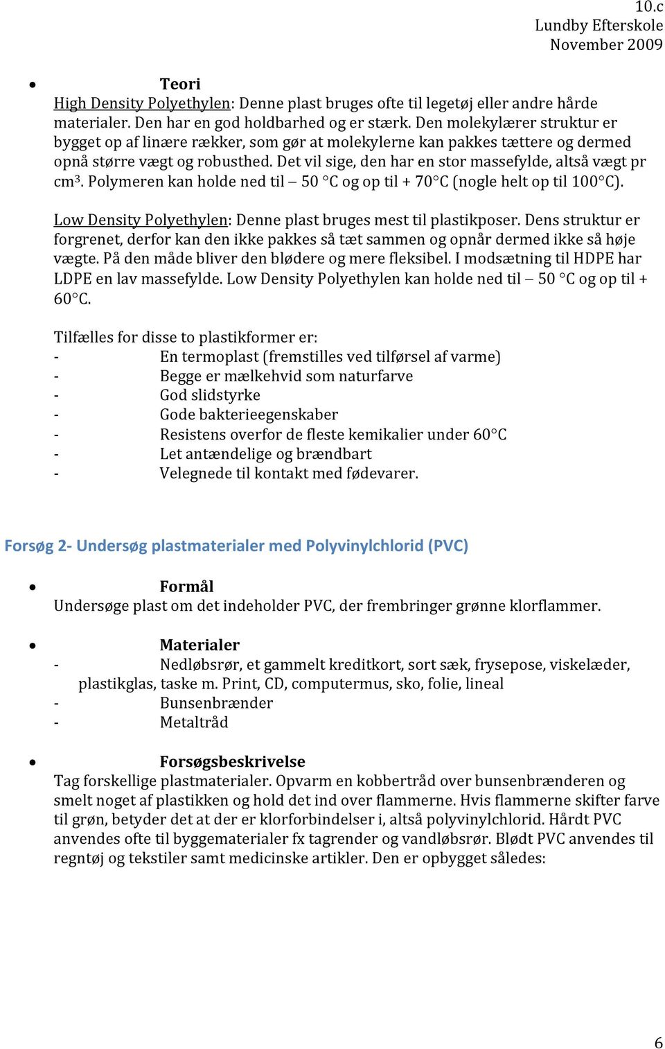 10.c Lundby Efterskole November Fysikrapport om Plast - PDF Free Download