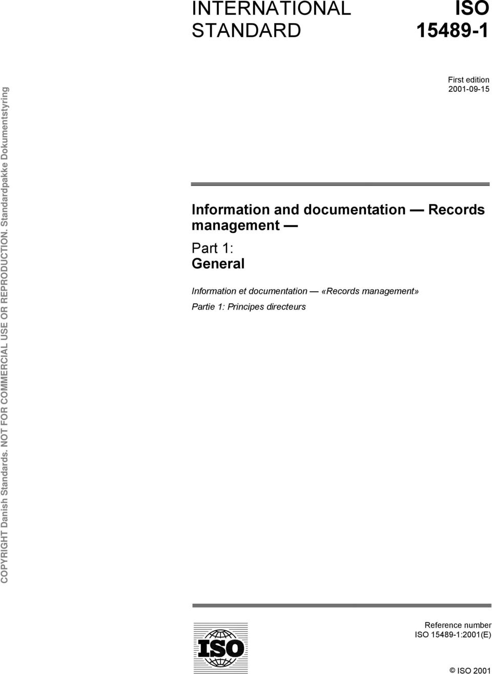 General Information et documentation «Records management»