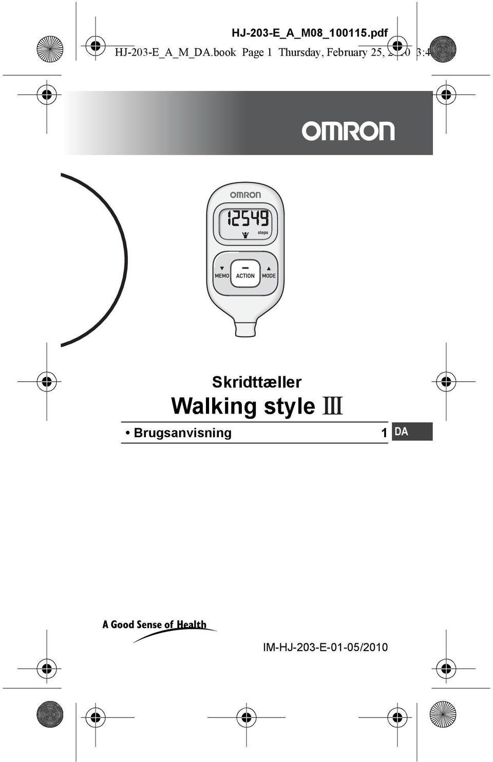 Skridttæller Walking style - PDF Free Download