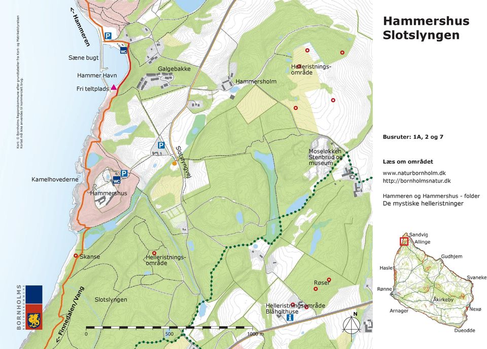 Hammershus Slotslyngen Busruter: 1A, 2 og 7 Slotslyngvej Kamelhovederne Hammershus Hammeren og Hammershus -