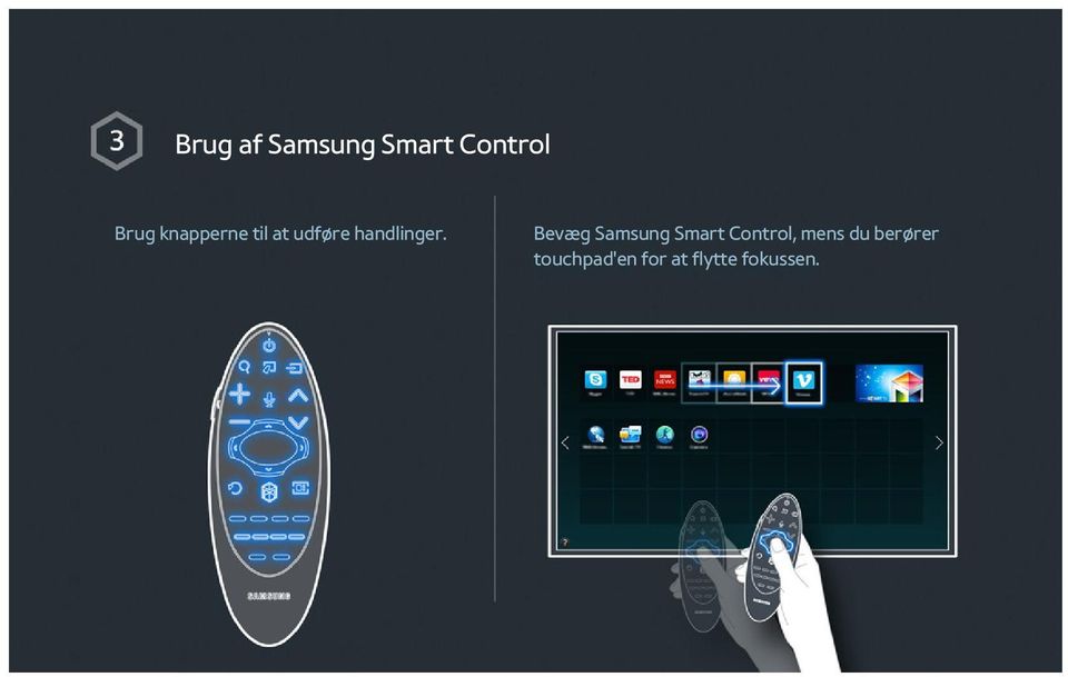 Bevæg Samsung Smart Control, mens du