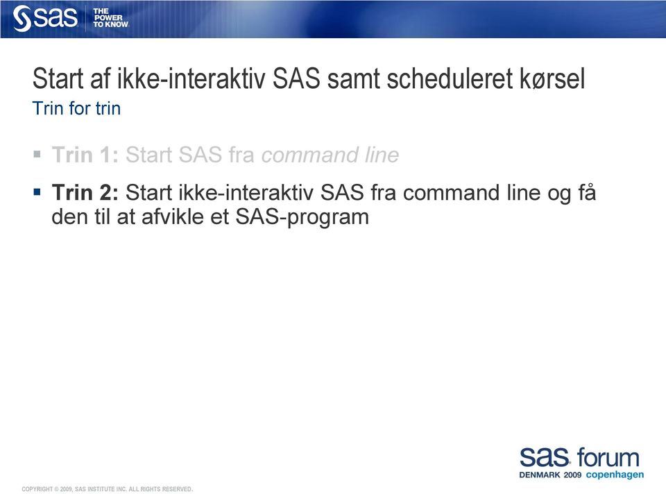 command line Trin 2: Start ikke-interaktiv SAS