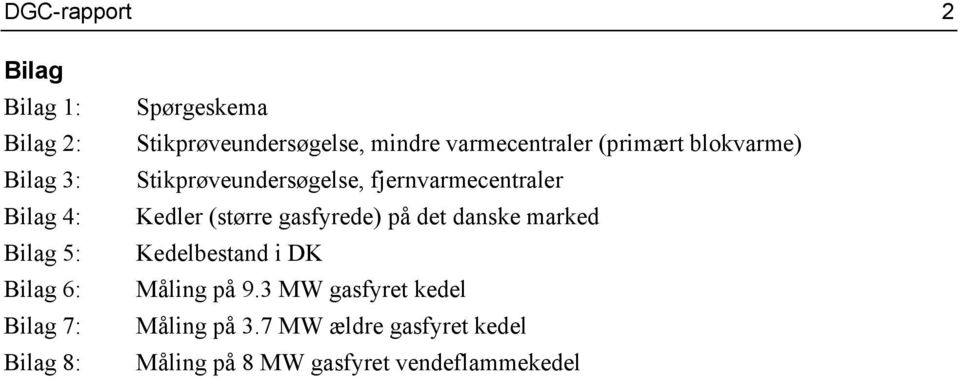 Stikprøveundersøgelse, fjernvarmecentraler Kedler (større gasfyrede) på det danske marked