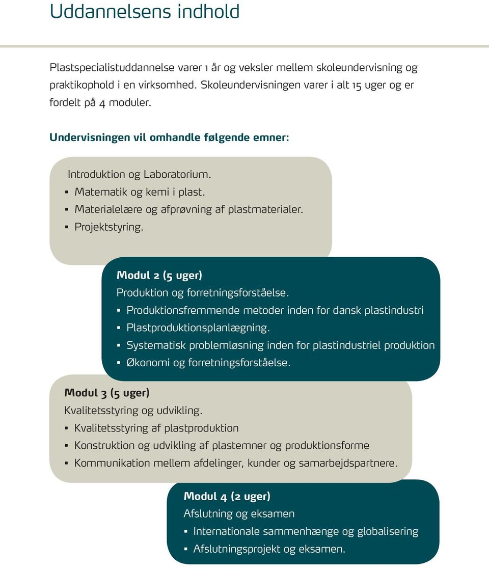 Modul 2 (5 uger) Produktion og forretningsforståelse. Produktionsfremmende metoder inden for dansk plastindustri Plastproduktionsplanlægning.