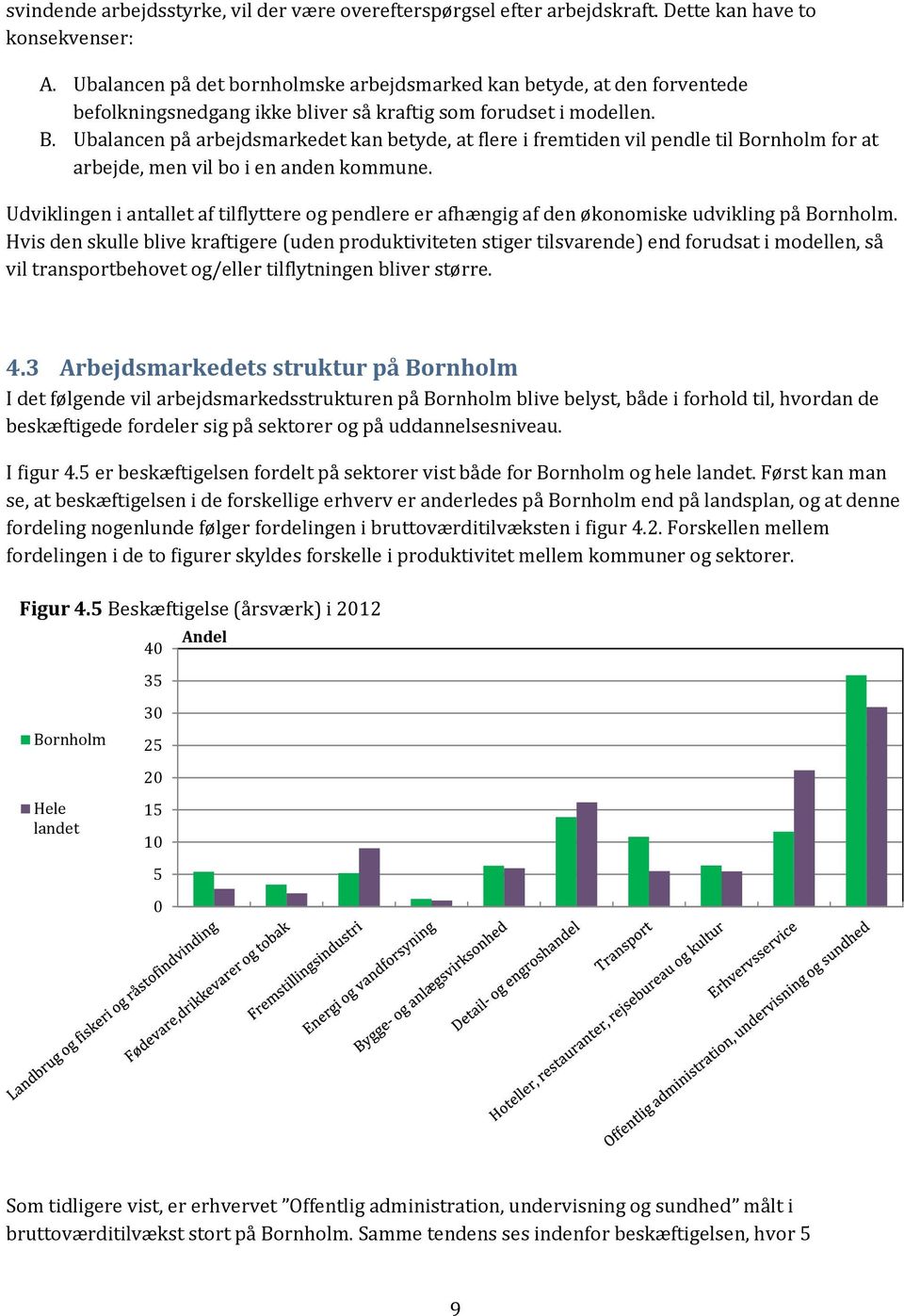 Ubalancen på arbejdsmarkedet kan betyde, at flere i fremtiden vil pendle til Bornholm for at arbejde, men vil bo i en anden kommune.