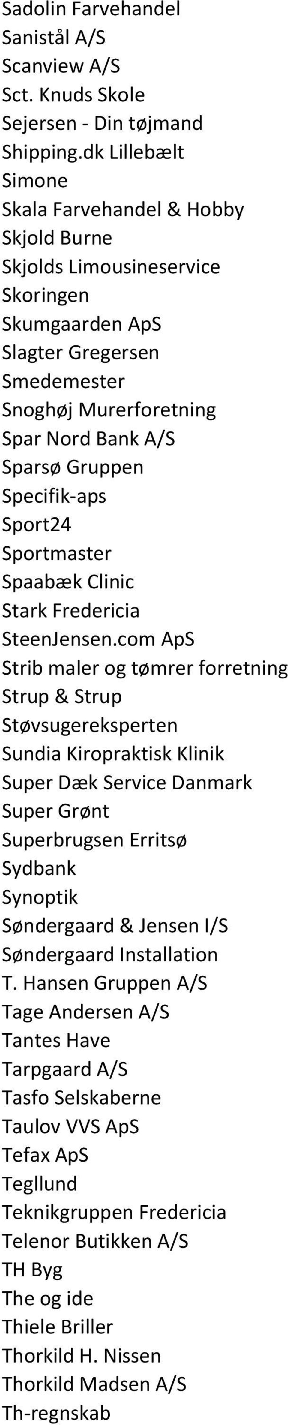 Specifik-aps Sport24 Sportmaster Spaabæk Clinic Stark Fredericia SteenJensen.