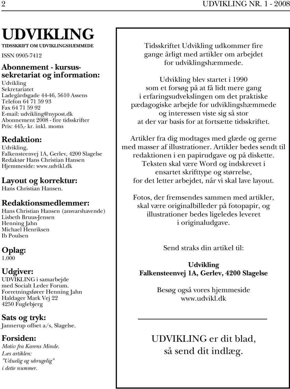 UDVIKLING TIDSSKRIFT OM UDVIKLINGSHÆMMEDE - PDF Free Download