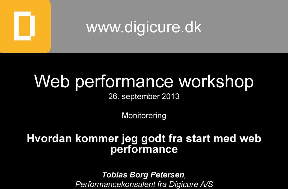 godt fra start med web performance Tobias Borg