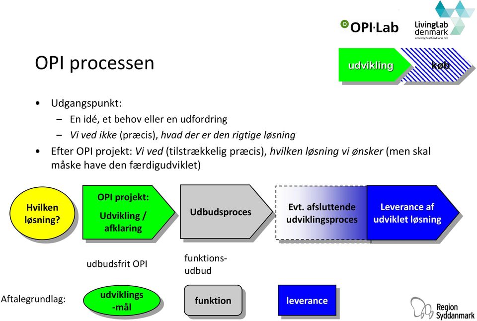 have den færdigudviklet) Hvilken løsning? OPI projekt: Udvikling / afklaring Udbudsproces Evt.