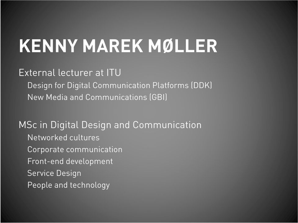MSc in Digital Design and Communication Networked cultures