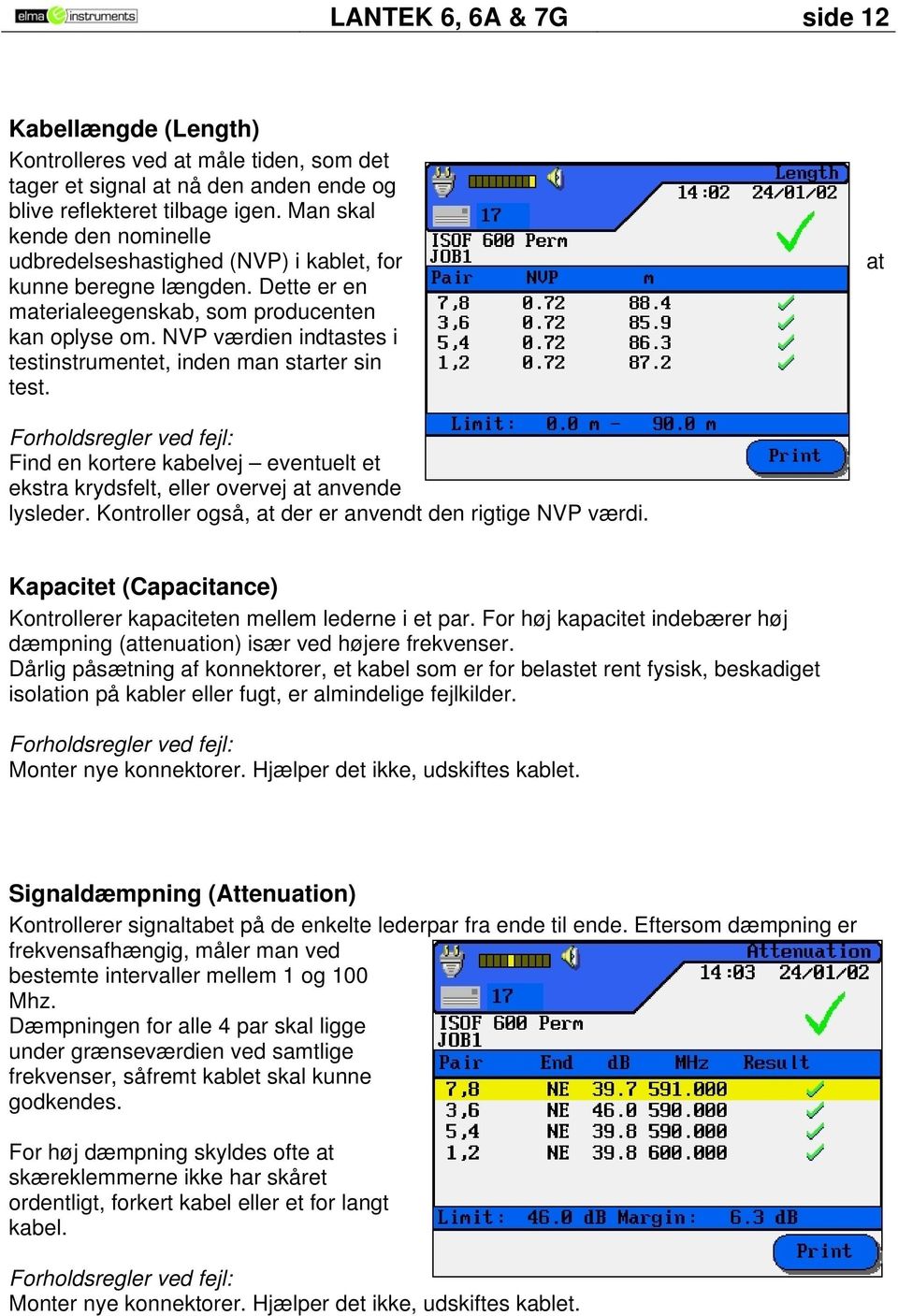 Betjeningsvejledning LANTEK 6, 6A & 7G LAN-tester til certificering. - PDF  Gratis download