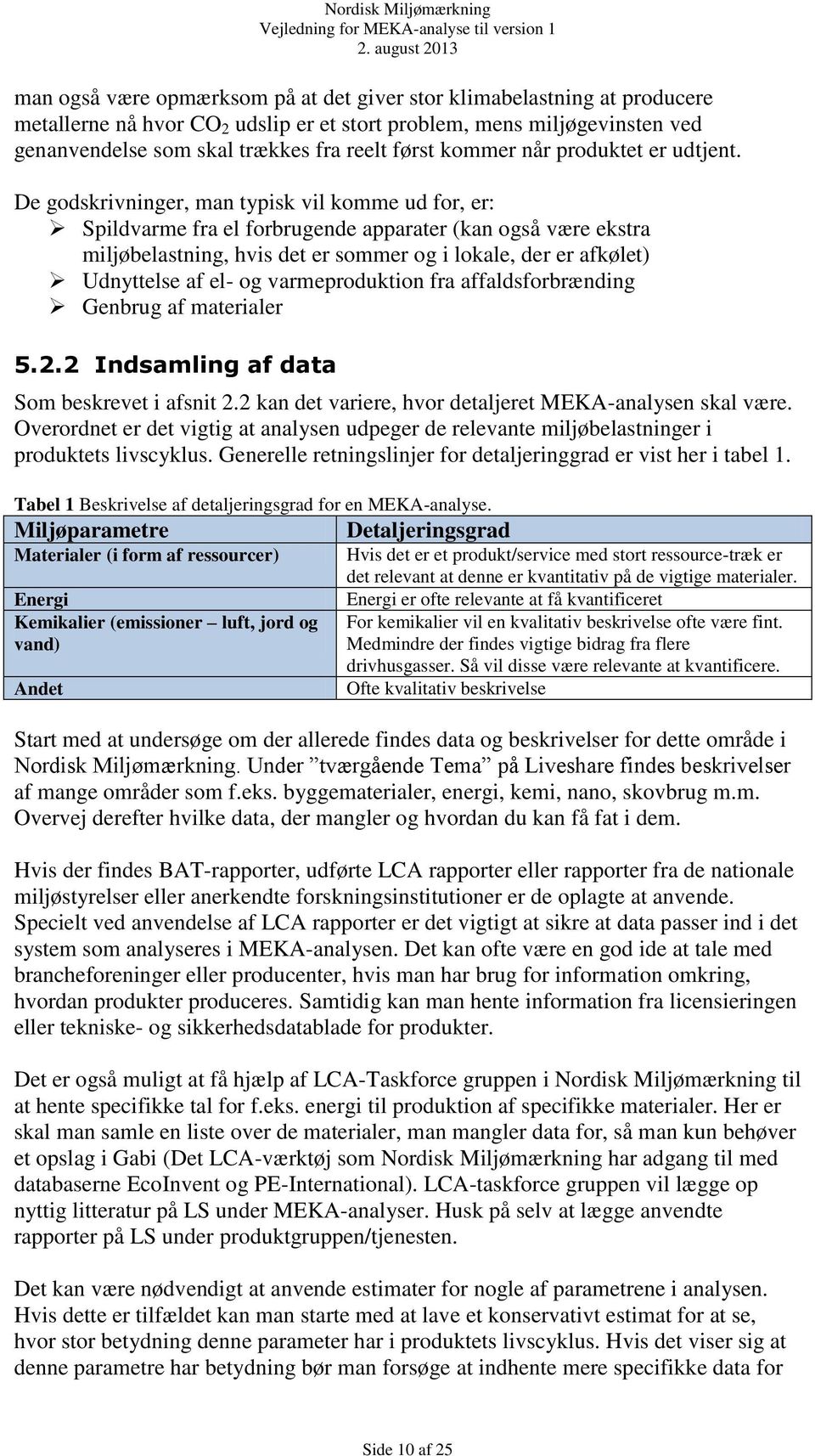 MEKA vejledning for Nordisk Miljømærkning - PDF Gratis download