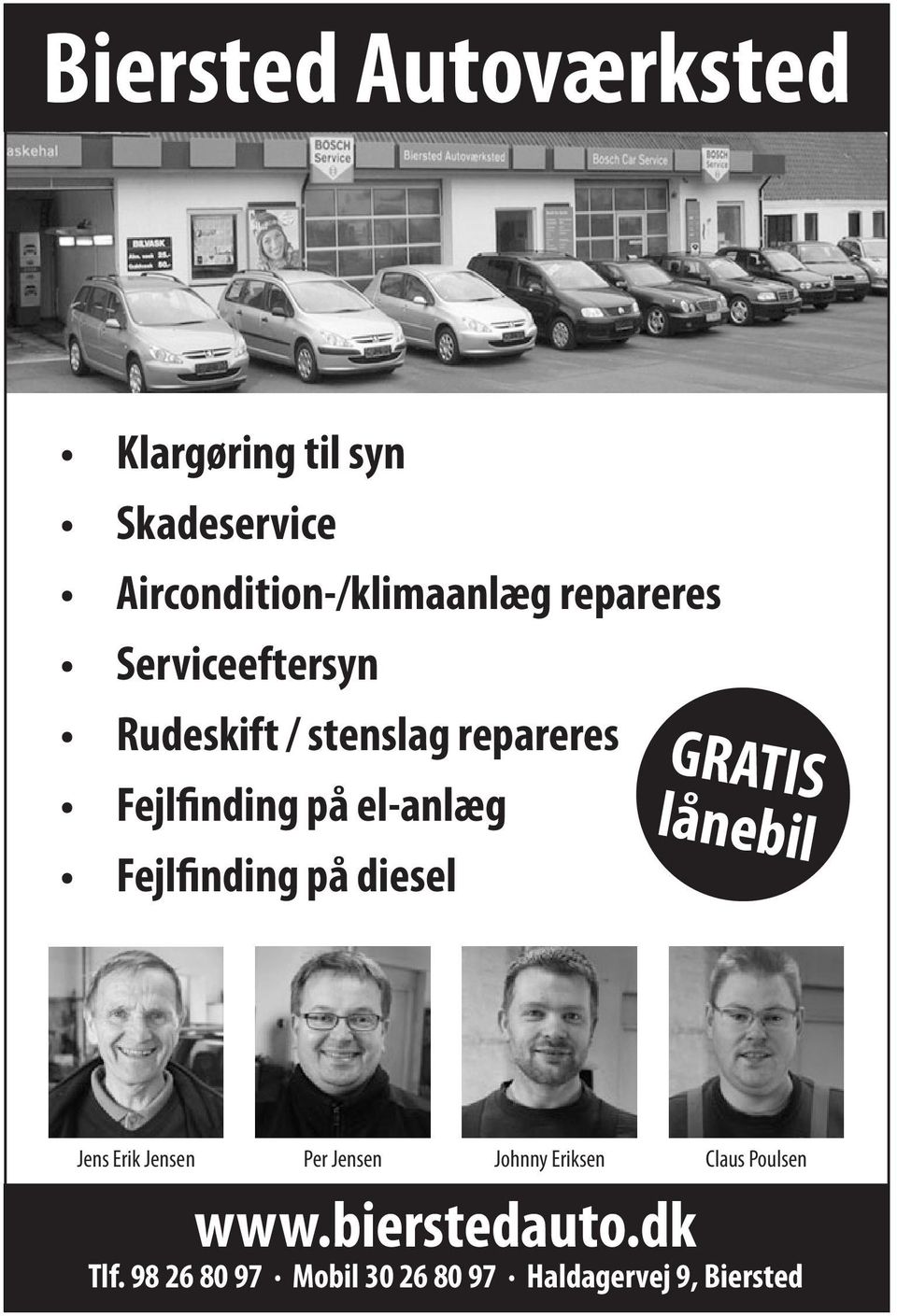 Fejlfinding på diesel GRATIS lånebil Jens Erik Jensen Per Jensen Johnny Eriksen