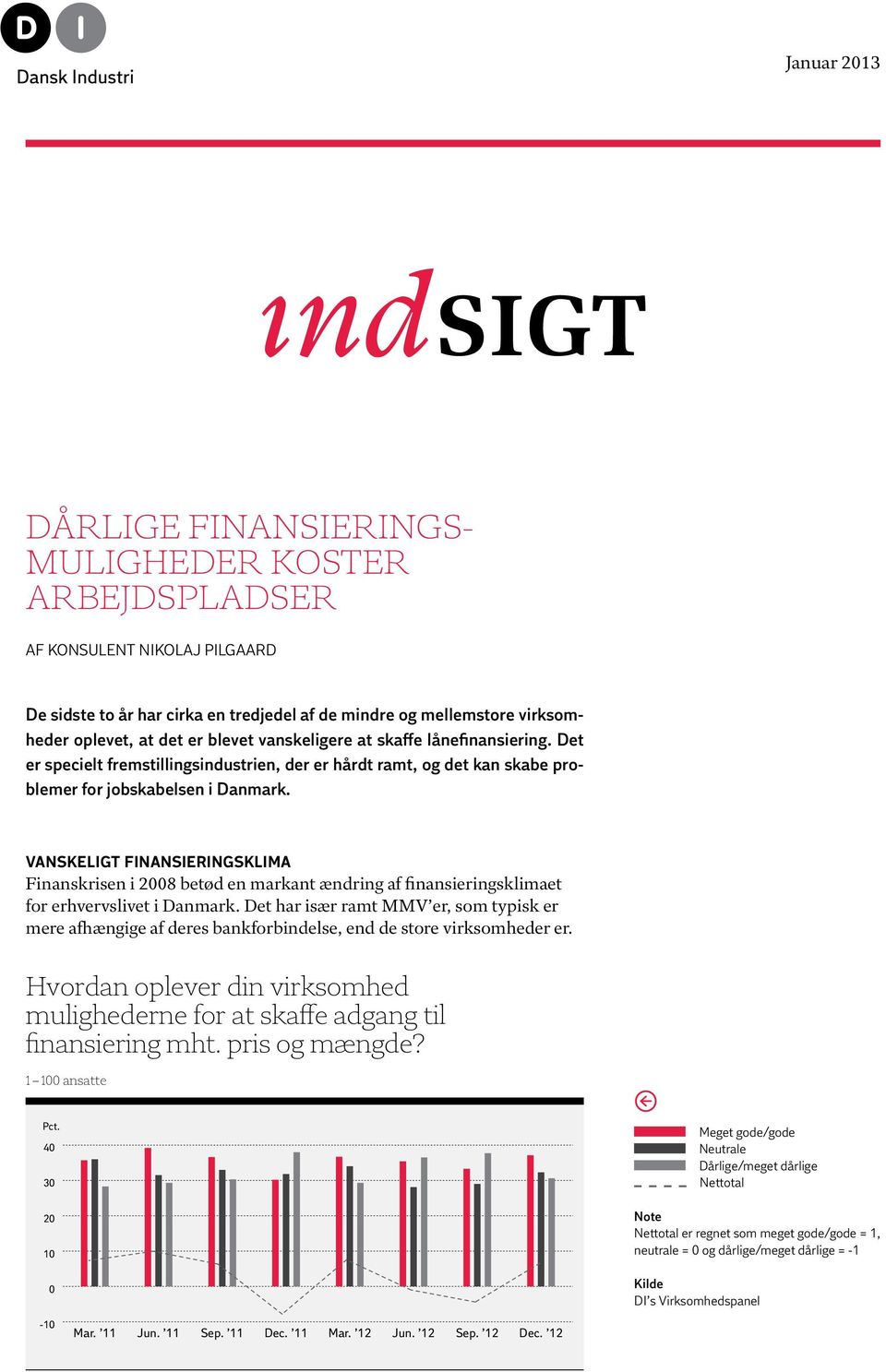 Vanskeligt finansieringsklima Finanskrisen i 28 betød en markant ændring af finansieringsklimaet for erhvervslivet i Danmark.
