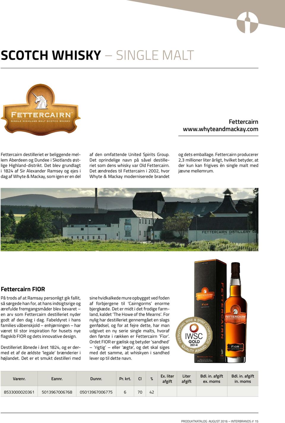 Det oprindelige navn på såvel destilleriet som dens whisky var Old Fettercairn. Det ændredes til Fettercairn i 2002, hvor Whyte & Mackay moderniserede brandet og dets emballage.