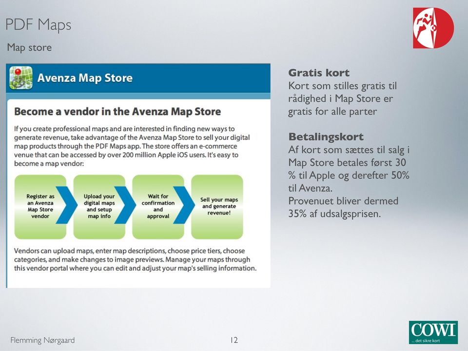 kort som sættes til salg i Map Store betales først 30 % til Apple