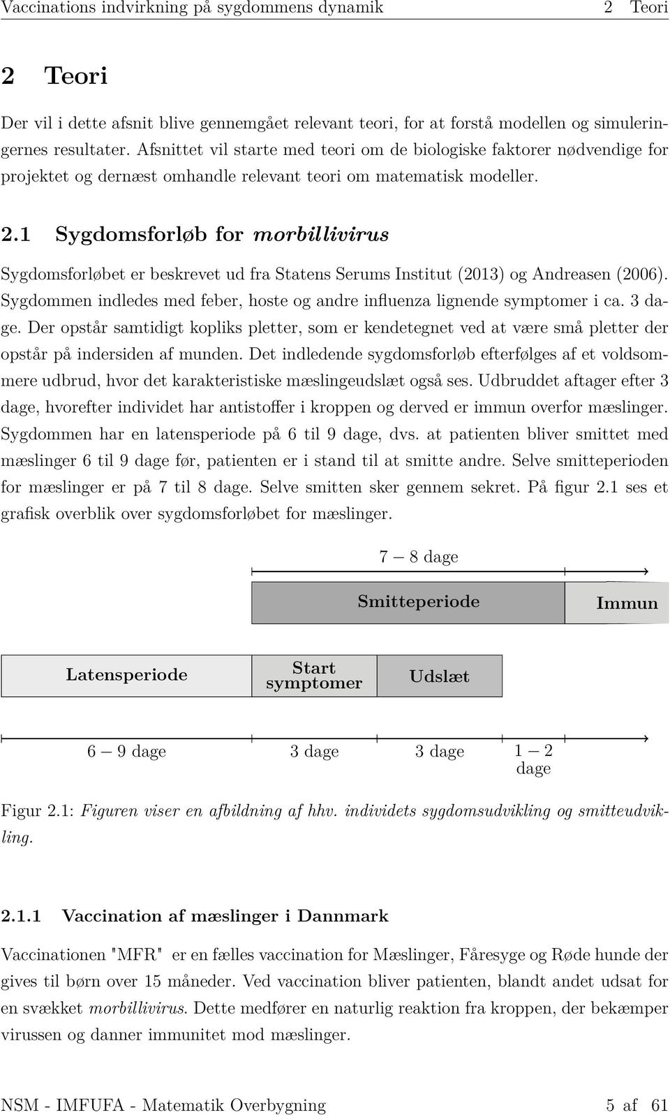 1 Sygdomsforløb for morbillivirus Sygdomsforløbet er beskrevet ud fra Statens Serums Institut (2013) og Andreasen (2006).