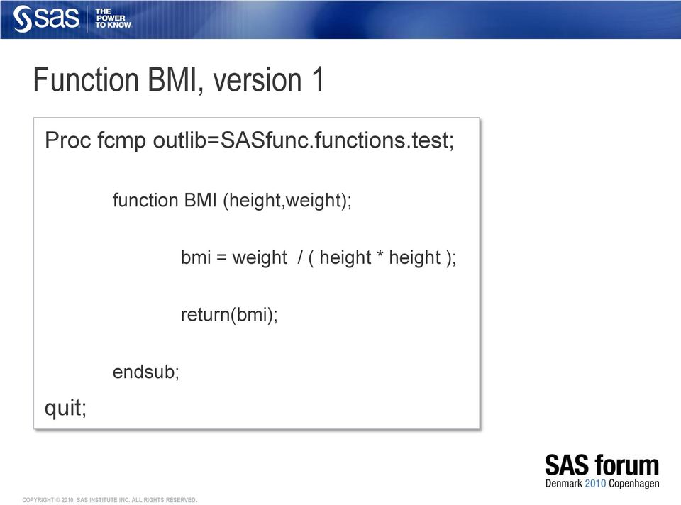 test; function BMI (height,weight); bmi