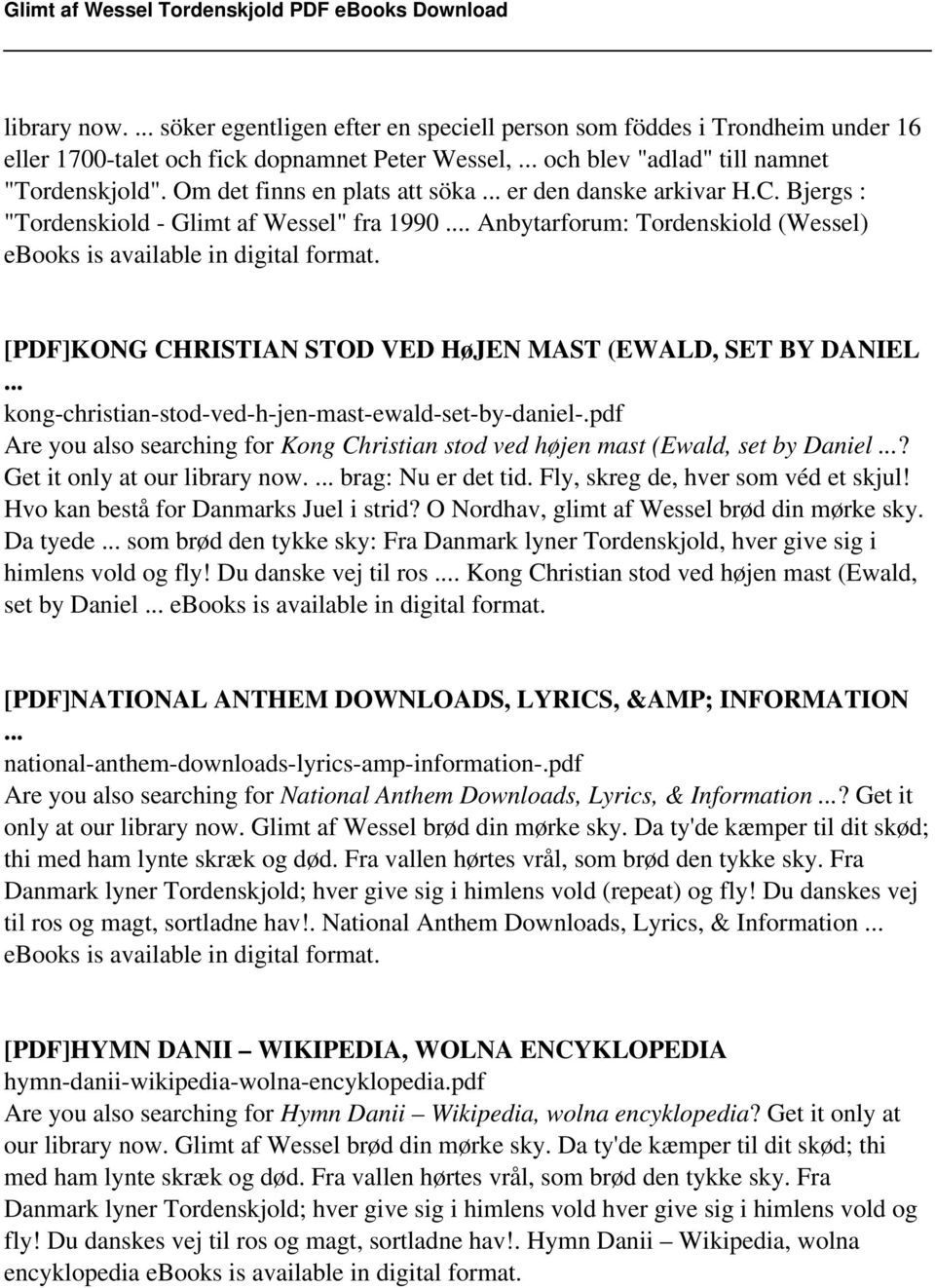 .. Anbytarforum: Tordenskiold (Wessel) [PDF]KONG CHRISTIAN STOD VED HøJEN MAST (EWALD, SET BY DANIEL... kong-christian-stod-ved-h-jen-mast-ewald-set-by-daniel-.