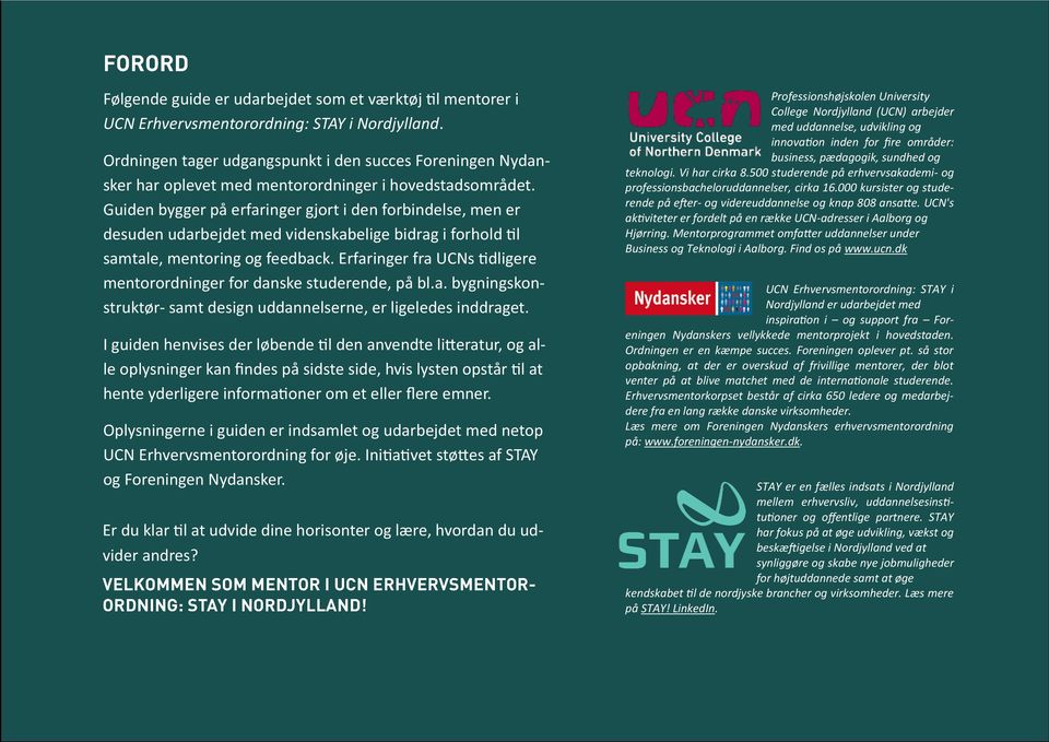 UCN Erhvervsmentorordning: STAY i Nordjylland - PDF Gratis download