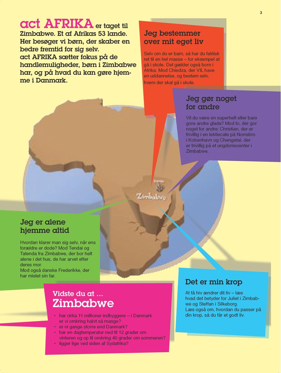 act AFRIKA sætter fokus på de handlemuligheder, børn i Zimbabwe har, og på hvad du kan