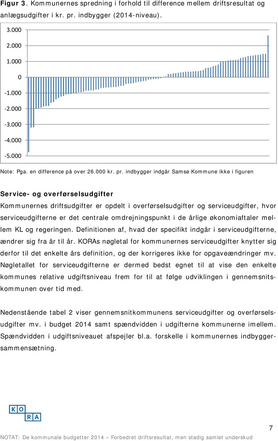 indbygger indgår Samsø Kommune ikke i figuren Service- og overførselsudgifter Kommunernes driftsudgifter er opdelt i overførselsudgifter og serviceudgifter, hvor serviceudgifterne er det centrale