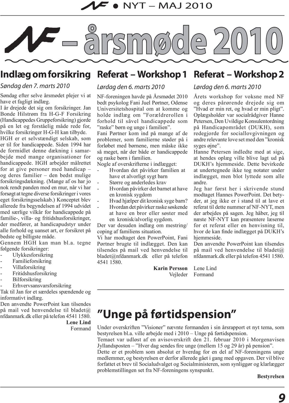 marts 2010 Referat Workshop 1 Lørdag den 6.