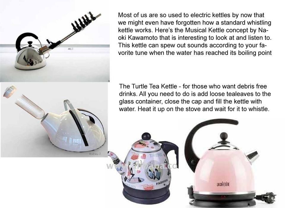 This kettle can spew out sounds according to your favorite tune when the water has reached its boiling point The Turtle Tea Kettle - for